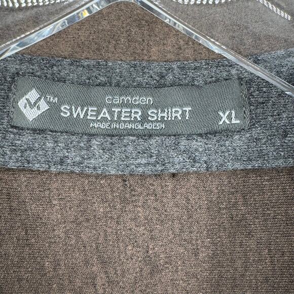 Member's Mark Camden sweater shirt men's XL button front long sleeve brown NEW - Picture 5 of 9